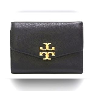 TORY BURCH Kira Pebbled Medium Flap Wallet ORIGINAL 100%